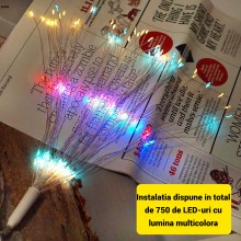Instalatie Luminoasa EDAR De Exterior/Interior, Model Artificii, 8 Moduri De Lumina, Fir De 7 Metri cu 10 Artificii, Intercon...