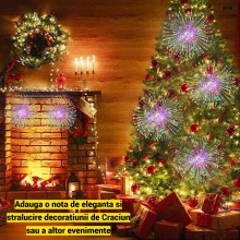 Instalatie Luminoasa EDAR De Exterior/Interior, Model Artificii, 8 Moduri De Lumina, Fir De 7 Metri cu 10 Artificii, Intercon...