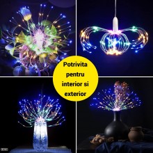 Instalatie Luminoasa EDAR De Exterior/Interior, Model Artificii, 8 Moduri De Lumina, Fir De 7 Metri cu 10 Artificii, Intercon...