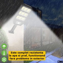 Lampa Solara De Exterior SIKS, Cu Panou Solar Silicon Policristalin, Pentru Gradina, Alee, Intrare Casa, Lampa Cu Leduri Cob,...