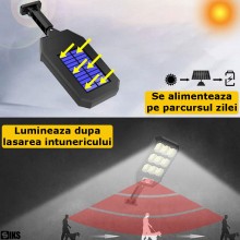 Lampa Solara De Exterior SIKS, Cu Panou Solar Silicon Policristalin, Pentru Gradina, Alee, Intrare Casa, Lampa Cu Leduri Cob,...