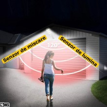 Lampa Solara De Exterior SIKS, Cu Panou Solar Silicon Policristalin, Pentru Gradina, Alee, Intrare Casa, Lampa Cu Leduri Cob,...