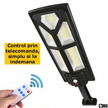 Lampa Stradala Solara Led De Exterior SIKS Cu Panou De Incarcare, Protectie IP65, Unghi de Rotire 180°, 182 Led-uri, Baterie ... Lampa Stradala Solara Led De Exterior SIKS Cu Panou De Incarcare, Protectie IP65, Unghi de Rotire 180°, 182 Led-uri, Baterie ...