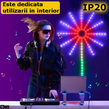 Banda Led Smart SIKS Pentru Perete, Efect Artificii, Decorare Perete Model Fireworks, Control Telefon Prin Wi-fi Si Telecoman... Banda Led Smart SIKS Pentru Perete, Efect Artificii, Decorare Perete Model Fireworks, Control Telefon Prin Wi-fi Si Telecoman...