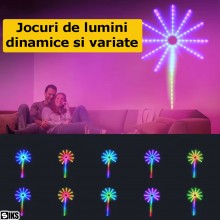 Banda Led Smart SIKS Pentru Perete, Efect Artificii, Decorare Perete Model Fireworks, Control Telefon Prin Wi-fi Si Telecoman... Banda Led Smart SIKS Pentru Perete, Efect Artificii, Decorare Perete Model Fireworks, Control Telefon Prin Wi-fi Si Telecoman...