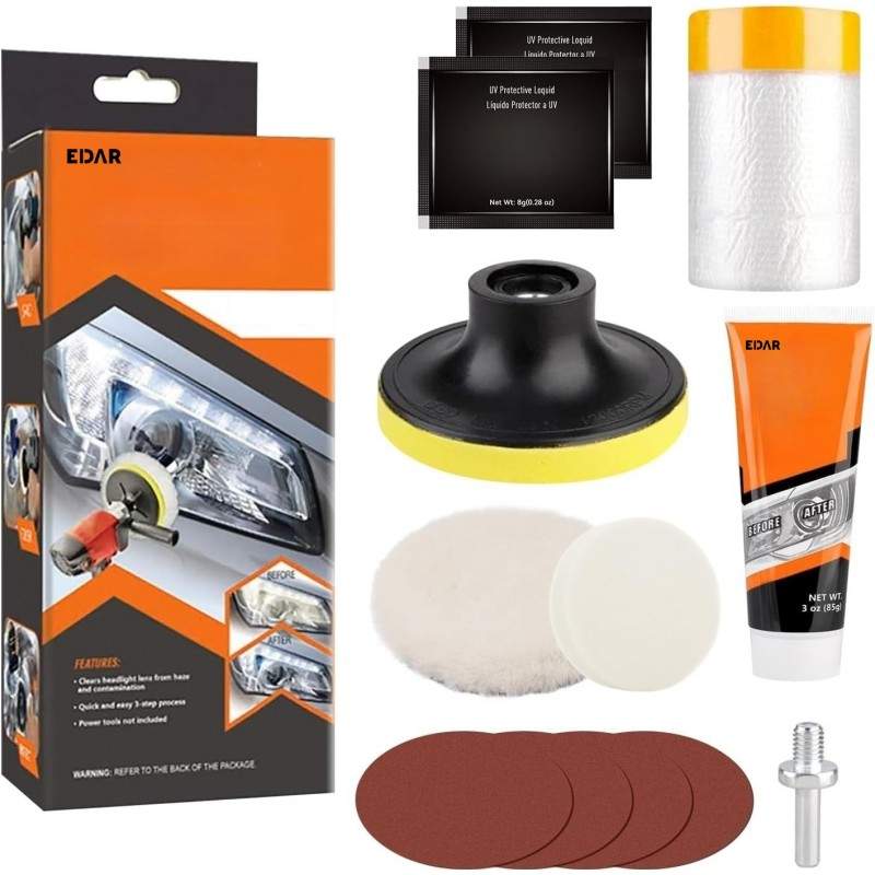 Kit Restaurare Faruri Auto EDAR - HG008 – Solutie Completa Pentru Polisare si Claritate Maxima, Lustruire si Curatare Kit Restaurare Faruri Auto EDAR - HG008 – Solutie Completa Pentru Polisare si Claritate Maxima, Lustruire si Curatare