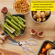 Foarfeca EDAR Multifunctionala pentru Bucatarie, Taiat si Maruntit Alimente, cu Desfacator si Spargator de Nuci, FB1, Roz Foarfeca EDAR Multifunctionala pentru Bucatarie, Taiat si Maruntit Alimente, cu Desfacator si Spargator de Nuci, FB1, Roz