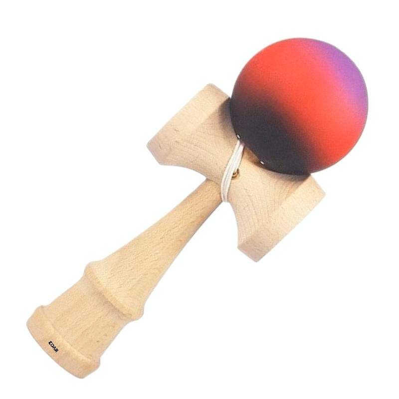 Kendama Profesionala EDAR Din lemn, Model X, Cu Bila Cauciucata Si Aderenta Rubber Grip, 18 cm, Joc de Indemanare si Coordona...