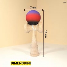Kendama Profesionala EDAR Din lemn, Model X, Cu Bila Cauciucata Si Aderenta Rubber Grip, 18 cm, Joc de Indemanare si Coordona...