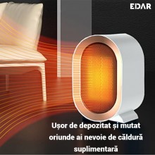 Aeroterma Electrica EDAR Mini Portabila - Cu Incalzire Rapida Si Reglaj Precis Al Temperaturii – Sigura, Silentioasa Si Efici...