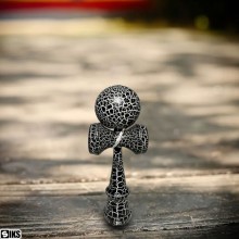 Kendama Profesionala SIKS Din Lemn Pentru Copii Si Adulti, Model Cu Design Lemn Crapat, 18 Cm, Joc de Indemanare, Culoare Neg...
