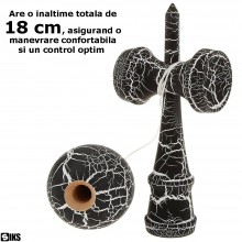 Kendama Profesionala SIKS Din Lemn Pentru Copii Si Adulti, Model Cu Design Lemn Crapat, 18 Cm, Joc de Indemanare, Culoare Neg... Kendama Profesionala SIKS Din Lemn Pentru Copii Si Adulti, Model Cu Design Lemn Crapat, 18 Cm, Joc de Indemanare, Culoare Neg...