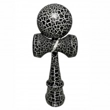 Kendama Profesionala SIKS Din Lemn Pentru Copii Si Adulti, Model Cu Design Lemn Crapat, 18 Cm, Joc de Indemanare, Culoare Neg...