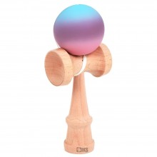 Kendama Profesionala Siks Model X Din Lemn Natural Pentru Copii Si Adulti, Rubber Grip, Bila Cauciucata,18 Cm, Albastru/Mov, Roz