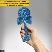 Kendama Profesionala SIKS Din Lemn Pentru Copii Si Adulti, Model Cu Design Lemn Crapat, 18 Cm, Joc de Indemanare, Culoare Alb...