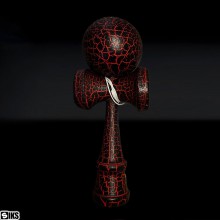 Kendama Profesionala SIKS Din Lemn Pentru Copii Si Adulti, Model Cu Design Lemn Crapat, 18 Cm, Joc de Indemanare, Culoare Neg...