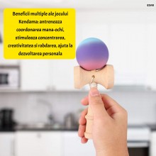 Kendama Profesionala EDAR Din lemn, Model X, Cu Bila Cauciucata Si Aderenta Rubber Grip, 18 cm, Joc de Indemanare si Coordona... Kendama Profesionala EDAR Din lemn, Model X, Cu Bila Cauciucata Si Aderenta Rubber Grip, 18 cm, Joc de Indemanare si Coordona...