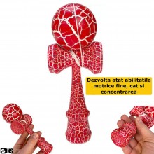 Kendama Profesionala SIKS Din Lemn Pentru Copii Si Adulti, Model Cu Design Lemn Crapat, 18 Cm, Joc de Indemanare, Culoare Ros... Kendama Profesionala SIKS Din Lemn Pentru Copii Si Adulti, Model Cu Design Lemn Crapat, 18 Cm, Joc de Indemanare, Culoare Ros...