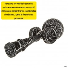 Kendama Profesionala EDAR Din lemn, 18 cm, Joc de Indemanare si Coordonare Pentru Copii Si Adulti, Design Atractiv cu Model d...