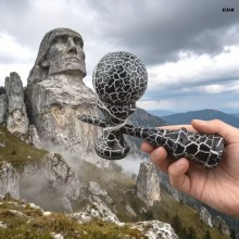 Kendama Profesionala EDAR Din lemn, 18 cm, Joc de Indemanare si Coordonare Pentru Copii Si Adulti, Design Atractiv cu Model d...