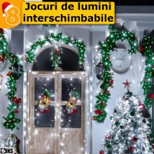 Instalatie De Craciun SIKS, Liniara 24 M, 300 LED-uri, Cu 8 jocuri de lumini, Pentru Exterior/Interior, Fir Verde Inchis, Alb... Instalatie De Craciun SIKS, Liniara 24 M, 300 LED-uri, Cu 8 jocuri de lumini, Pentru Exterior/Interior, Fir Verde Inchis, Alb...