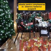 Instalatie De Craciun SIKS, Liniara 24 M, 300 LED-uri, Cu 8 jocuri de lumini, Pentru Exterior/Interior, Fir Verde Inchis, Alb... Instalatie De Craciun SIKS, Liniara 24 M, 300 LED-uri, Cu 8 jocuri de lumini, Pentru Exterior/Interior, Fir Verde Inchis, Alb...