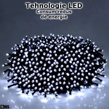 Instalatie De Craciun SIKS, Liniara 24 M, 300 LED-uri, Cu 8 jocuri de lumini, Pentru Exterior/Interior, Fir Verde Inchis, Alb... Instalatie De Craciun SIKS, Liniara 24 M, 300 LED-uri, Cu 8 jocuri de lumini, Pentru Exterior/Interior, Fir Verde Inchis, Alb...