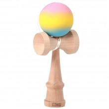 Kendama Profesionala SIKS Pentru Copii Si Adulti – Din Lemn Cu Bila Cauciucata Si Grip Antialunecare, Design Roz/Galben/Albas...