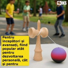 Kendama SIKS Model X, Profesionala, Din Lemn Pentru Copii Si Adulti, Bila Cauciucata, Rubber Grip, 18 cm, Joc De Indemanare, ... Kendama SIKS Model X, Profesionala, Din Lemn Pentru Copii Si Adulti, Bila Cauciucata, Rubber Grip, 18 cm, Joc De Indemanare, ...