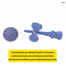 Kendama Profesionala EDAR Din lemn, 18 cm, Joc de Indemanare si Coordonare Pentru Copii Si Adulti, Design Atractiv cu Model d...