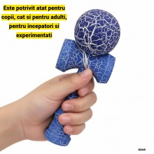 Kendama Profesionala EDAR Din lemn, 18 cm, Joc de Indemanare si Coordonare Pentru Copii Si Adulti, Design Atractiv cu Model d...