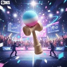 Kendama SIKS Model X, Profesionala, Din Lemn Pentru Copii Si Adulti, Bila Cauciucata, Rubber Grip, 18 cm, Joc De Indemanare, ...