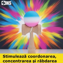 Kendama SIKS Model X, Profesionala, Din Lemn Pentru Copii Si Adulti, Bila Cauciucata, Rubber Grip, 18 cm, Joc De Indemanare, ...