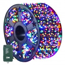 Instalatie De Craciun Liniara SIKS, Pentru Interior/Exterior, Rola 30 m, Jocuri De Lumini, Multicolor, Fir Negru, Incarcare S...