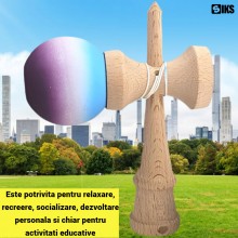 Kendama Profesionala SIKS Din Lemn Pentru Copii Si Adulti – Model Multicolor – Albastru/Alb/Mov Kendama Profesionala SIKS Din Lemn Pentru Copii Si Adulti – Model Multicolor – Albastru/Alb/Mov
