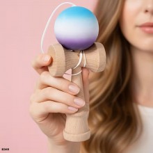 Kendama Profesionala EDAR Din lemn, Model X, Cu Bila Cauciucata Si Aderenta Rubber Grip, 18 cm, Joc de Indemanare si Coordona...