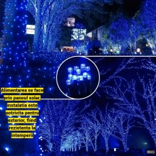 Instalatie Liniara Solara de Craciun EDAR, 30 m, 310 LED-uri Albastre, 8 Jocuri de Lumini, Fir Verde Inchis, Pentru Exterior,... Instalatie Liniara Solara de Craciun EDAR, 30 m, 310 LED-uri Albastre, 8 Jocuri de Lumini, Fir Verde Inchis, Pentru Exterior,...