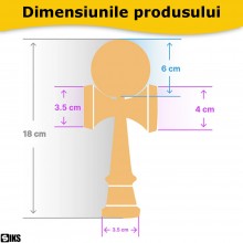 Kendama Model X SIKS, Profesionala, Din Lemn Pentru Copii Si Adulti, Bila Cauciucata, Rubber Grip, 18 cm, Joc De Indemanare, ...