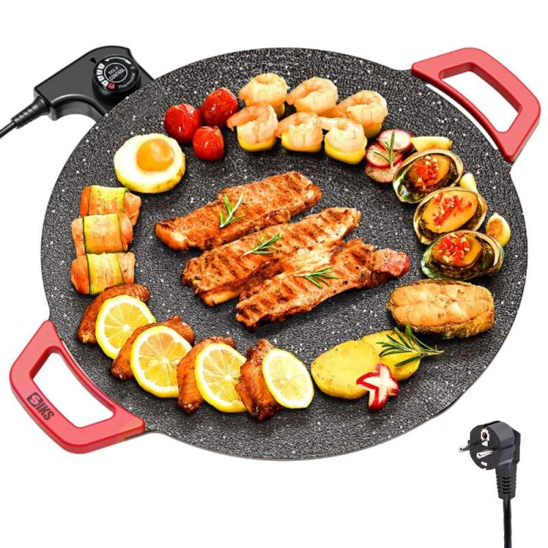 Plita Japoneza Rotunda Electrica SIKS Cu Manere Detasabile Si Alimentare La Priza, Wok, 30 cm, Antiaderenta, Gatire Fara Ulei... Plita Japoneza Rotunda Electrica SIKS Cu Manere Detasabile Si Alimentare La Priza, Wok, 30 cm, Antiaderenta, Gatire Fara Ulei...