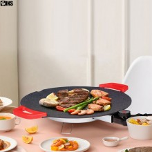 Plita Japoneza Rotunda Electrica SIKS Cu Manere Detasabile Si Alimentare La Priza, Wok, 30 cm, Antiaderenta, Gatire Fara Ulei...
