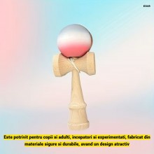 Kendama Profesionala EDAR Din lemn, Model X, Cu Bila Cauciucata Si Aderenta Rubber Grip, 18 cm, Joc de Indemanare si Coordona...