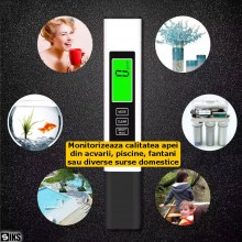 Tester Digital SIKS Pentru Verificat Calitatea Apei, Display LED, masurare TDS/ EC/ °C/ °F, Potrivit Pentru Verificare Apei P...