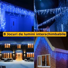 Instalatie Craciun Tip Turturi/Franjuri SIKS, 12 Metri, 320 Led-uri, Pentru Casa / Gradina / Gard, Cu 8 Jocuri De Lumini, Fra... Instalatie Craciun Tip Turturi/Franjuri SIKS, 12 Metri, 320 Led-uri, Pentru Casa / Gradina / Gard, Cu 8 Jocuri De Lumini, Fra...