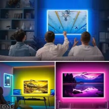 Banda Led RGBICW Cu Sincronizare pentru TV EDAR, Lungime 5 Metri, Camera Cu Senzor Culoare, Multicolora Banda Led RGBICW Cu Sincronizare pentru TV EDAR, Lungime 5 Metri, Camera Cu Senzor Culoare, Multicolora