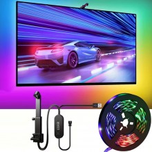 Banda Led RGBICW Cu Sincronizare pentru TV EDAR, Lungime 5 Metri, Camera Cu Senzor Culoare, Multicolora