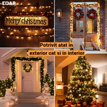 Instalatie Brad Craciun EDAR 400 LED, 32m, Alb Cald, 8 Functii, Fir Negru – Decor Interior De Sarbatoare Instalatie Brad Craciun EDAR 400 LED, 32m, Alb Cald, 8 Functii, Fir Negru – Decor Interior De Sarbatoare