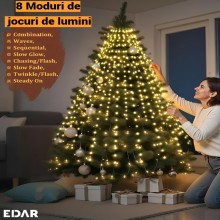 Instalatie Brad Craciun EDAR 400 LED, 32m, Alb Cald, 8 Functii, Fir Negru – Decor Interior De Sarbatoare Instalatie Brad Craciun EDAR 400 LED, 32m, Alb Cald, 8 Functii, Fir Negru – Decor Interior De Sarbatoare