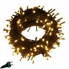 Instalatie Brad Craciun EDAR 400 LED, 32m, Alb Cald, 8 Functii, Fir Negru – Decor Interior De Sarbatoare