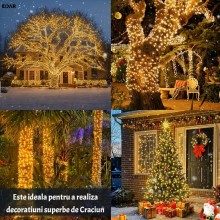 Instalatie Liniara de Craciun EDAR, 10 m, 100 LED-uri Mari Alb Cald, 1 Joc de Lumini, Interconectabila, Rezistenta la Stropi ... Instalatie Liniara de Craciun EDAR, 10 m, 100 LED-uri Mari Alb Cald, 1 Joc de Lumini, Interconectabila, Rezistenta la Stropi ...
