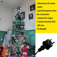 Instalatie Liniara de Craciun EDAR, 10 m, 100 LED-uri Mari Alb Rece, 1 Joc de Lumini, Interconectabila, Rezistenta la Stropi ... Instalatie Liniara de Craciun EDAR, 10 m, 100 LED-uri Mari Alb Rece, 1 Joc de Lumini, Interconectabila, Rezistenta la Stropi ...